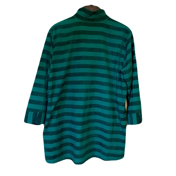 John Mark Green Tonal Stripe Tunic Top XL - Picture 2 of 13